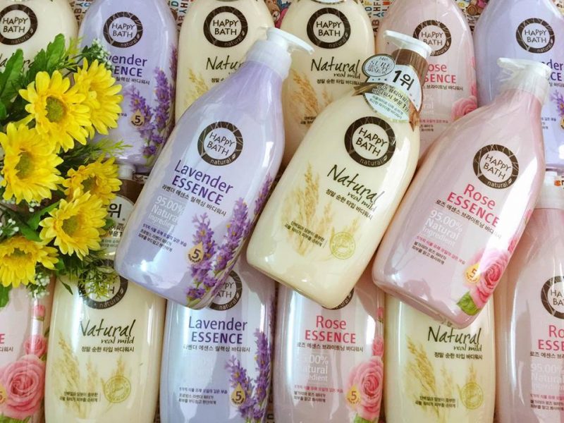 Sữa tắm cao cấp Happy Bath Lavender, Natural, Rose Essence 900ml