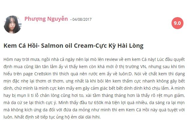 Kem dưỡng cá hồi Cre8skin Salmon Oil Cream