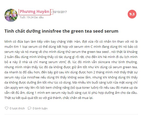 Tinh Chất Dưỡng Da Innisfree The Green Tea Seed Serum 80ml