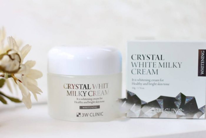 Kem dưỡng trắng da Crystal White Milky Cream 3W Clinic