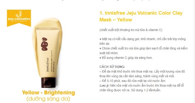 Mặt Nạ Innisfree Jeju Volcanic Color Clay Mask width=