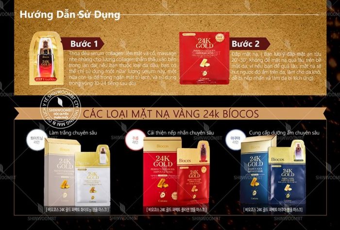 Mặt Nạ Vàng Biocos 24k Gold Perfect Ampoule & Mask