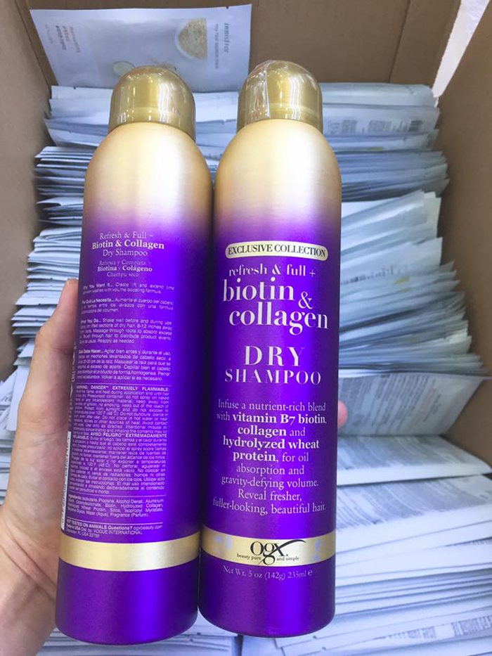 Dầu gội khô OGX Exclusive Collection Biotin & Collagen Dry Shampoo