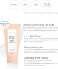3ce cedar wood day cream spf50 pa 3