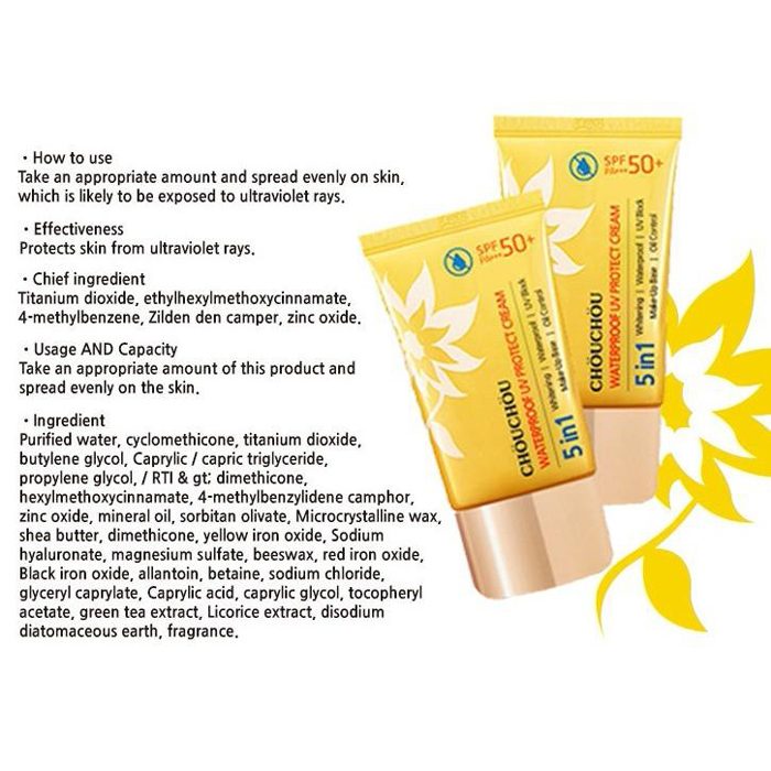 Kem chống nắng ChouChou Waterproof UV Protect Cream SPF50+ PA+++