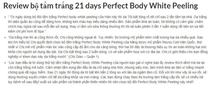 Tắm trắng 21 days Perfect Body White Reyou-cell