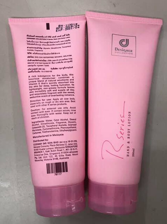 Sữa dưỡng thể Designer Collection R Series hand and body lotion