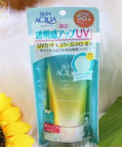 skin aqua tone up uv essence mint green limited 10
