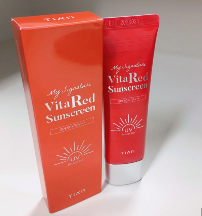 Kem chống nắng Tiam My Signature Vita Red Sunscreen SPF 50/PA+++