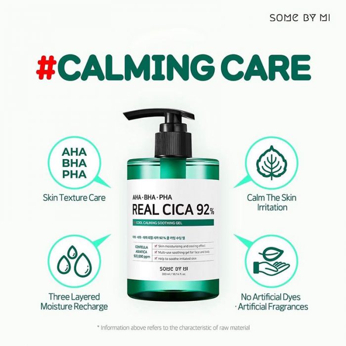 Some By Mi AHA BHA PHA Real Cica 92% Cool Calming Soothing Gel