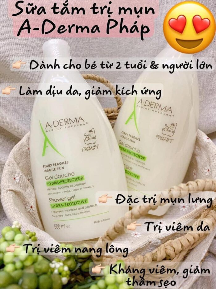 Sữa Tắm A-Derma Gel Douche Hydra-Protecteur Peaux Fragiles Flacon