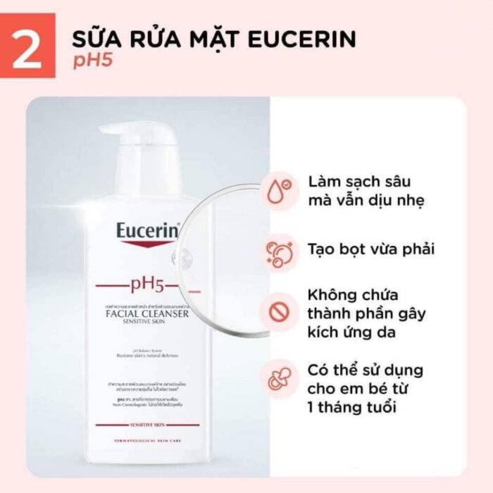 Sữa rửa mặt Eucerin PH5 Facial Cleanser