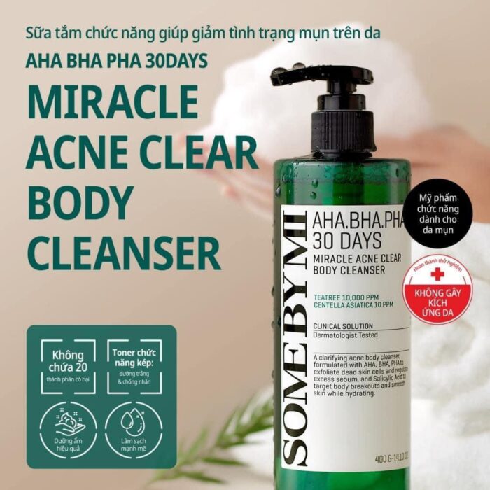 Sữa Tắm Trị Mụn Some By Mi AHA-BHA-PHA 30 Days Miracle Acne Clear Body Cleanser