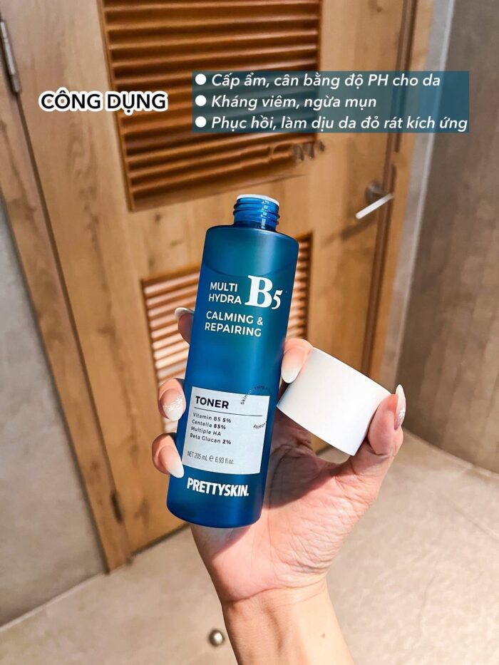 Nước hoa hồng Prettyskin Multi Hydra B5 Calming & Repairing Toner