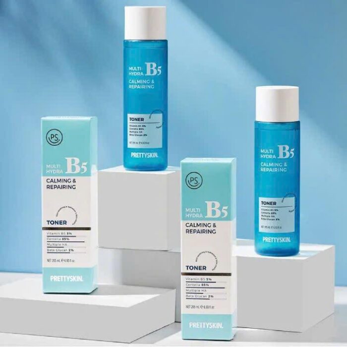 Nước hoa hồng Prettyskin Multi Hydra B5 Calming & Repairing Toner