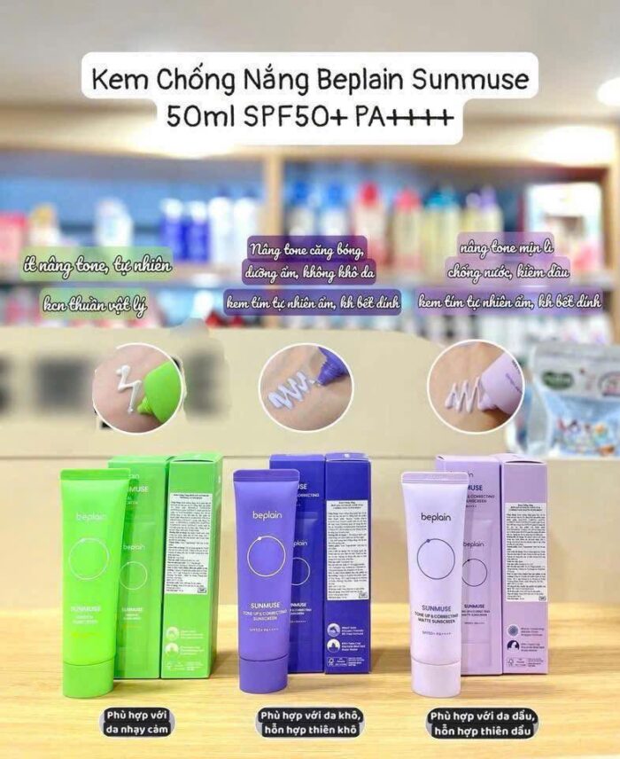 Kem Chống Nắng Beplain Sunmuse Tone Up & Correcting Matte Sunscreen