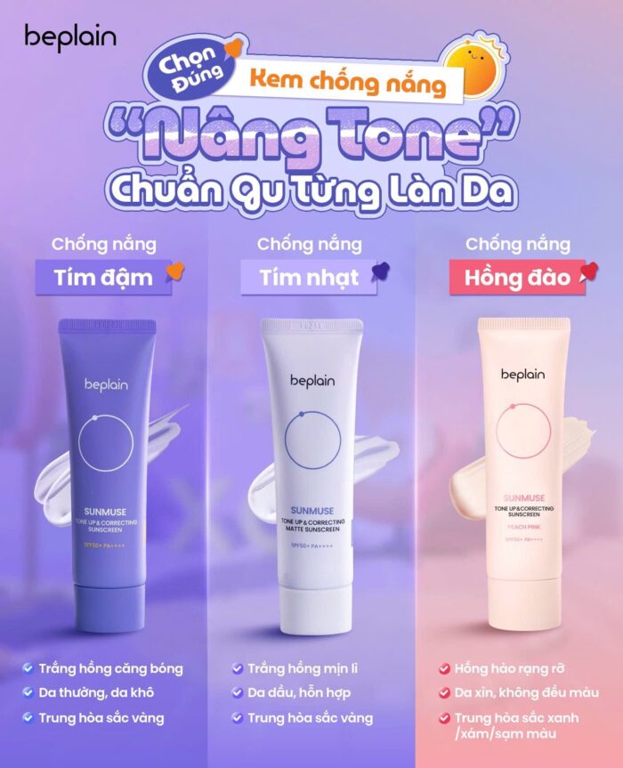 Kem Chống Nắng Beplain Sunmuse Tone Up & Correcting Matte Sunscreen