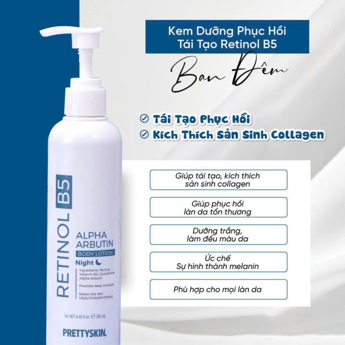 Kem Dưỡng Trắng Body PrettySkin Retinol Glutathione