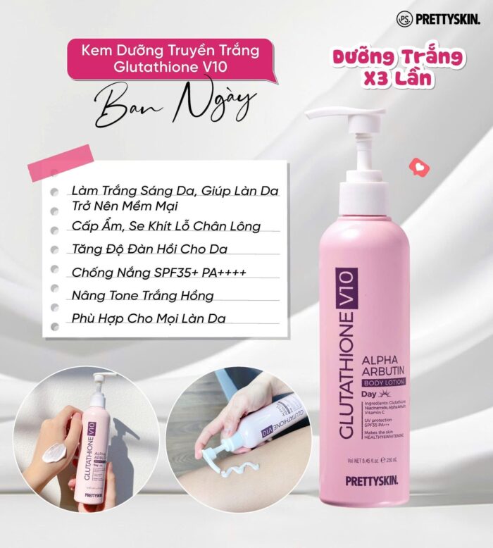 Kem Dưỡng Trắng Body PrettySkin Retinol Glutathione