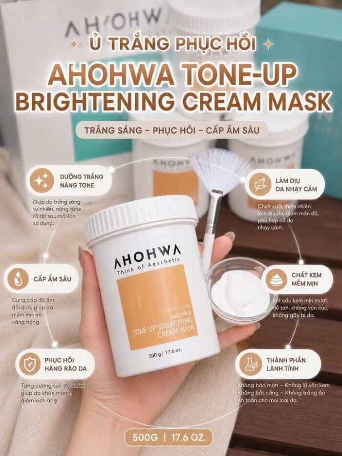 Mặt Nạ Ủ trắng Ahohwa Tone up Brightening Cream Mask