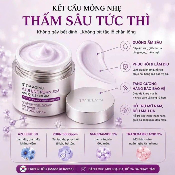 Kem dưỡng Jvelyn Stop Aging Azulene PDRN 333 Ampoule Cream