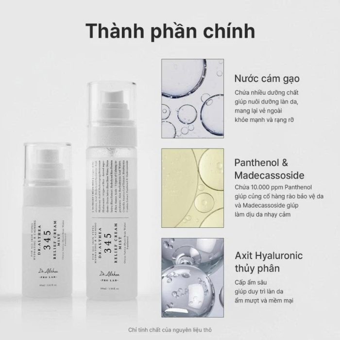 Xịt khoáng Dr.Althea Pro Lab 345 Relief Cream Mist