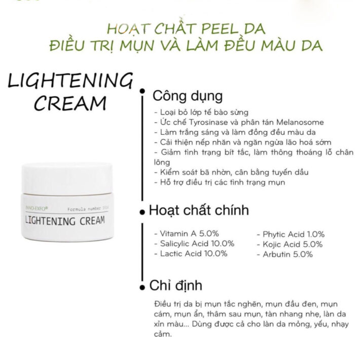 Peel Da Innoaesthetics Lightening Cream